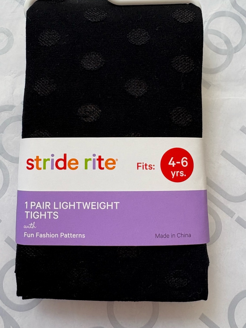 Stride Rite Black Dot Lightweight Tights